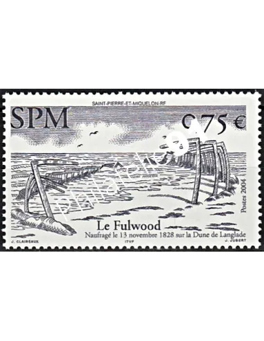 Timbre de Saint-Pierre et Miquelon n° 822, bateau, collection Dom-Tom