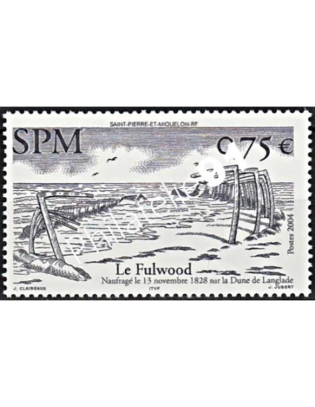 Timbre de Saint-Pierre et Miquelon n° 822, bateau, collection Dom-Tom