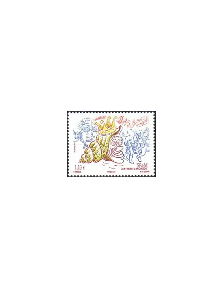 Timbre de St-Pierre et Miquelon n° 1060, carnaval, collection Dom-Tom