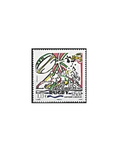 Timbre de Saint-Pierre et Miquelon n° 1068, Rugby, collection Dom-Tom