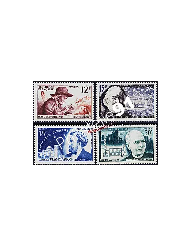 Timbres de France n° 1055 à 1058 - Inventeurs et chercheurs célèbres.