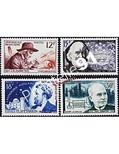 Timbres de France n° 1055 à 1058 - Inventeurs et chercheurs célèbres.