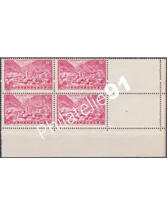 Timbre n° 111, Bloc de 4, variété, collection Timbre Andorre Français