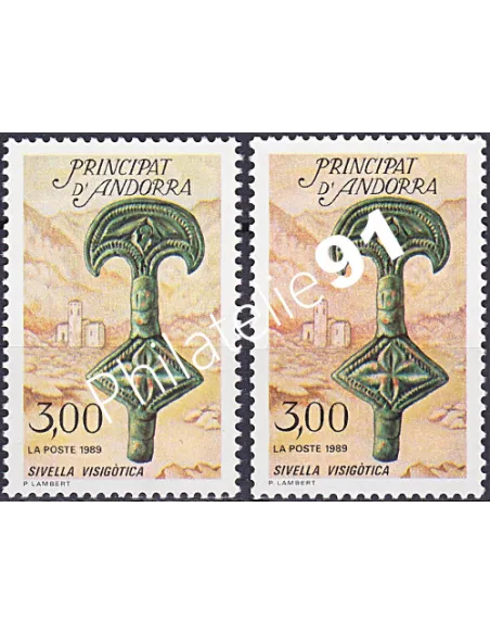 Timbre n° 381, variété, collection Timbre Andorre Français