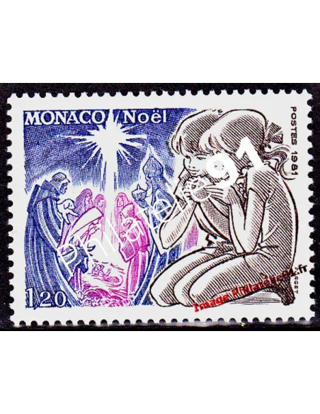 MONACO - n° 1299 - Noel - Enfants devant la crèche
