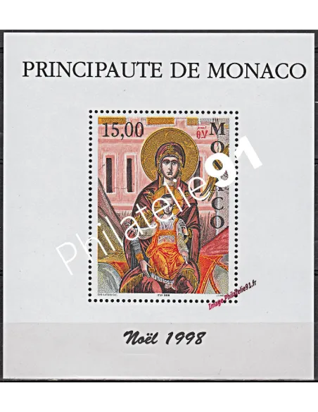 Bloc n° 79 de Monaco - Noël - "La Vierge à l'Enfant" - Timbres Monaco