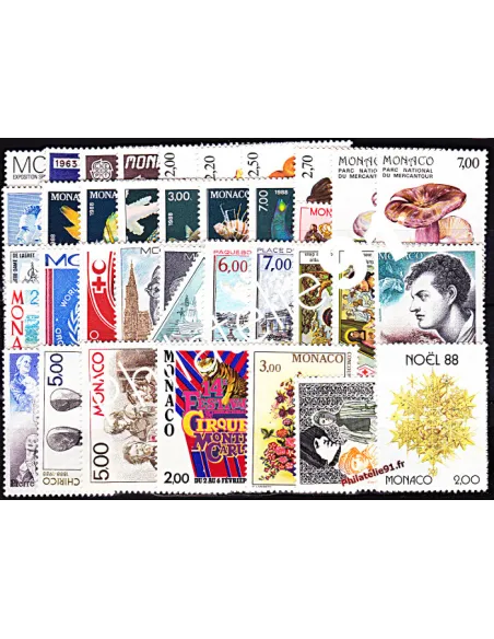 Timbres de Monaco - Année complète 1988 neuve**