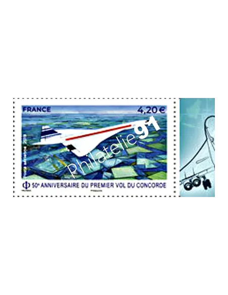 Timbre P.A. 83a, 50ème anniversaire du premier vol du Concorde, timbres France