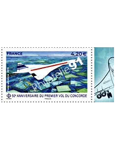 Timbre P.A. 83a, 50ème anniversaire du premier vol du Concorde, timbres France