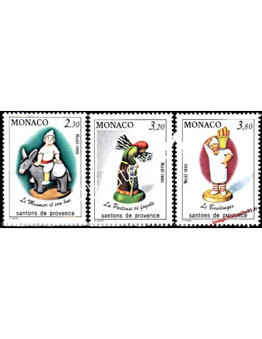 Série complète de Timbres de MONACO n° 1743 à 1745 - Noël - Santons de Provence