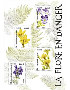 Feuille 5322, la Flore en danger, collection timbres France