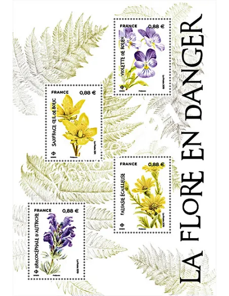 Feuille 5322, la Flore en danger, collection timbres France