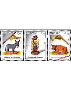 Timbres de MONACO n° 1912 à 1914 - Noël - Santons de Provence (V)