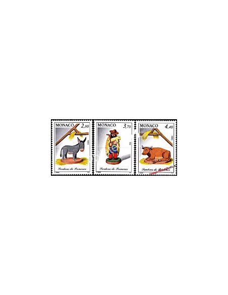 Timbres de MONACO n° 1912 à 1914 - Noël - Santons de Provence (V)