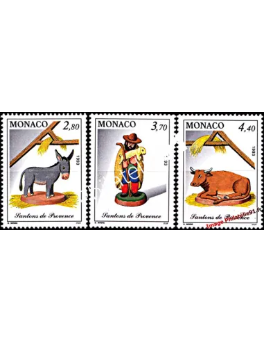 Timbres de MONACO n° 1912 à 1914 - Noël - Santons de Provence (V)