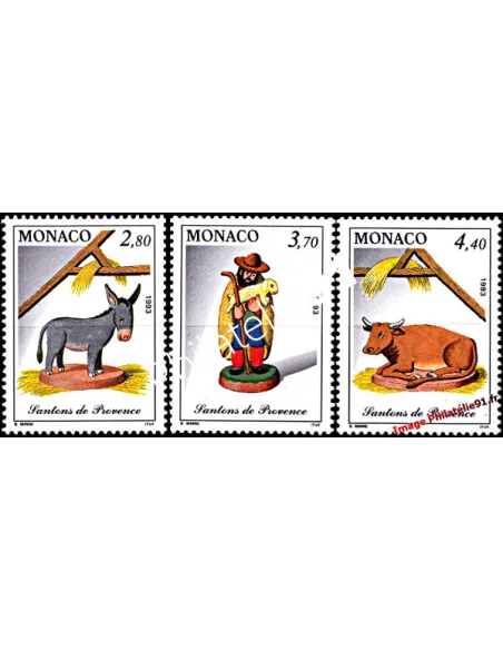 Timbres de MONACO n° 1912 à 1914 - Noël - Santons de Provence (V)