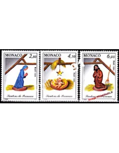 Timbre de MONACO n° 1957 à 1959 - Noël - Santons de Provence (VI)