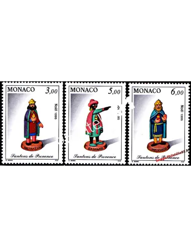 Timbre de MONACO n° 2011 à 2013 - Noël. Santons de Provence (VII)