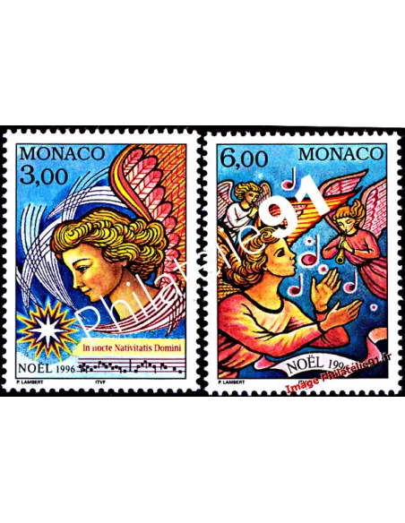 Timbres de MONACO n° 2070 et 2071 - Noël