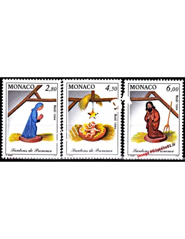 Timbre de MONACO n° 1957 à 1959 - Noël - Santons de Provence (VI)
