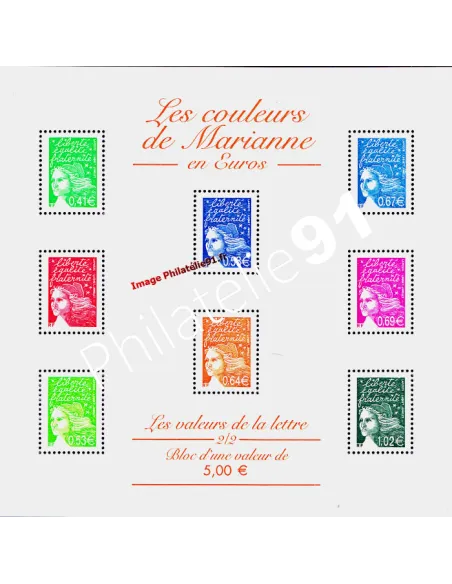 BF 45,  Les couleurs de Marianne en Euro, collection timbres France