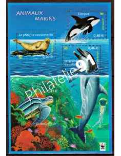 Bloc n°48, faune marine, Nature de France, collection timbres France
