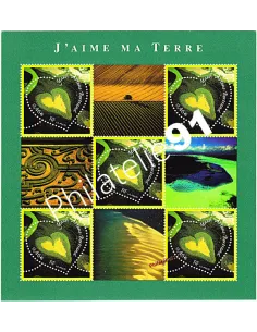 Bloc n° 43, Cœur 2002 de Yann Arthus-Bertrand, timbres de France