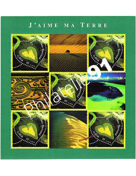Bloc n° 43, Cœur 2002 de Yann Arthus-Bertrand, timbres de France