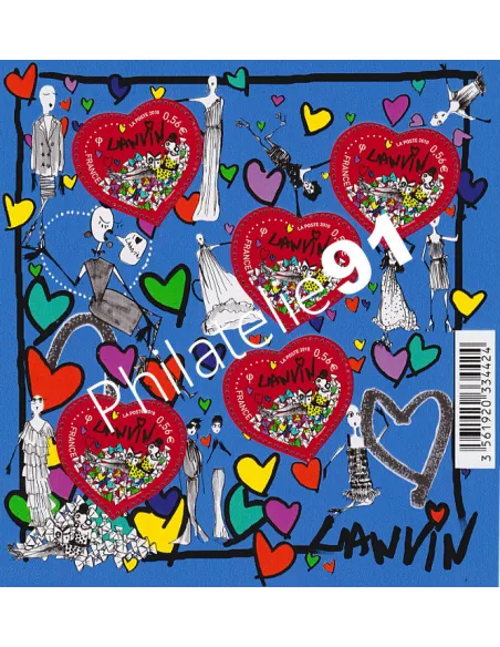 Bloc Feuillet n° 129, Coeur Lanvin 2010, collection timbres France