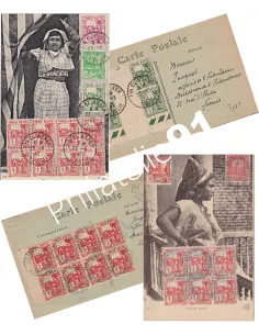 TUNISIE, Lot de cartes postales, Collection lettres colonies françaises
