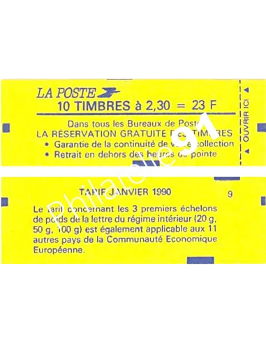 Carnet n° 2614-C 3 - Type MARIANNE de BRIAT - 2,30 F rouge