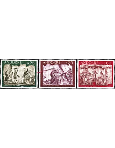 Timbres neufs d'Andorre Français n° 191 à 193 - Thématique : Religion