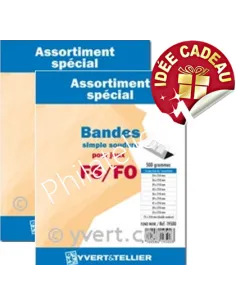 Assortiment de 500 gr de bandes fond noir, matériel philatélique