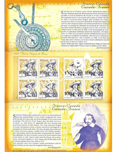 Émission commune : Pochette P3678 - France - Canada.Fondation de la colonie de l'ile Sainte-Croix.