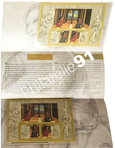 Pochette Émission commune P3838, France - Vatican, Raphaël, collection timbres de France