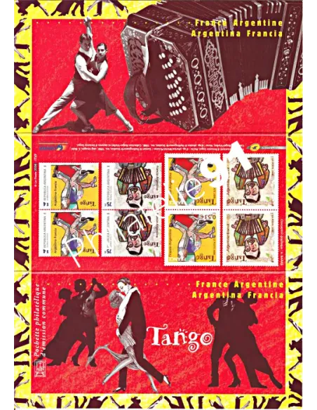 Pochette Émission commune P3932 , France-Argentine, timbres de France