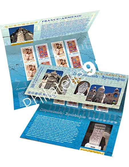 Pochette Émission commune P4058 France-Arménie,timbres de france
