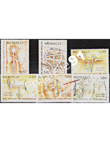 MONACO n°1663 à 1668,Inscriptions rupestres,collection timbres Monaco