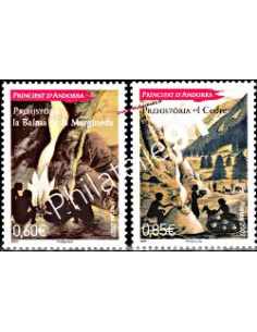 Timbres d'Andorre Français n° 646 à 647 - Thématique: Préhistoire
