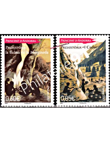 Timbres d'Andorre Français n° 646 à 647 - Thématique: Préhistoire