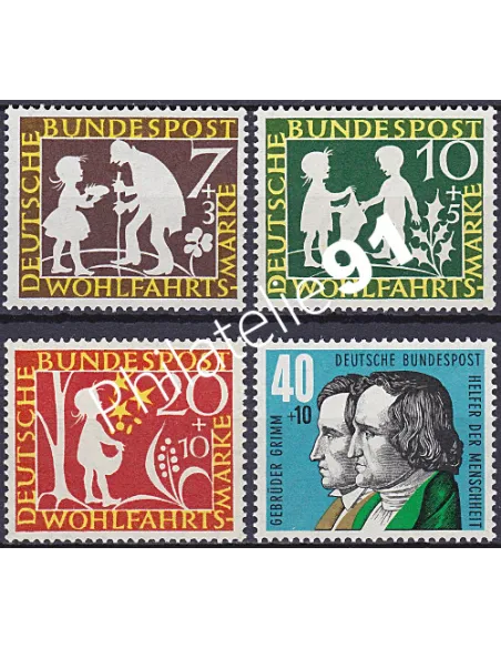 RFA, Timbre n° 195 à 198, Collection timbres Allemagne