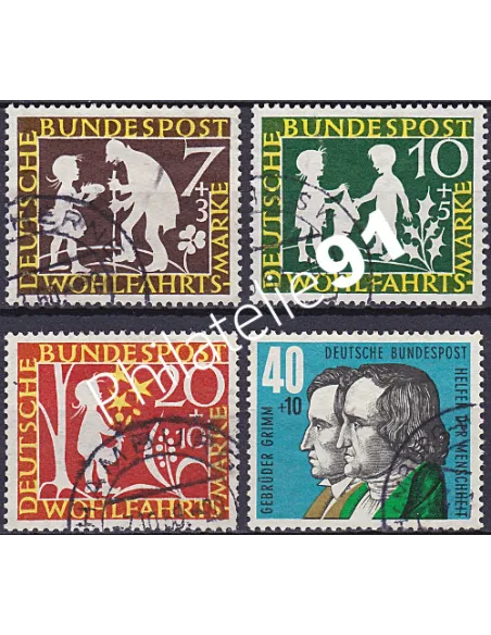 RFA, Timbre n° 195 à 198, Collection timbres Allemagne