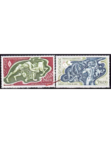 MONACO - n° 1288 à 1289 - 12 travaux d'Hercule (I) Croix-rouge