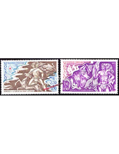 MONACO - n° 1387 à 1388 - 12 travaux d'Hercule (III) Croix-rouge