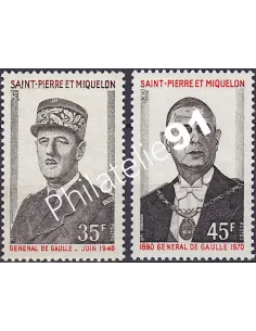 St-Pierre et Miquelon n° 419 à 420,  de Gaulle, Collection dom tom
