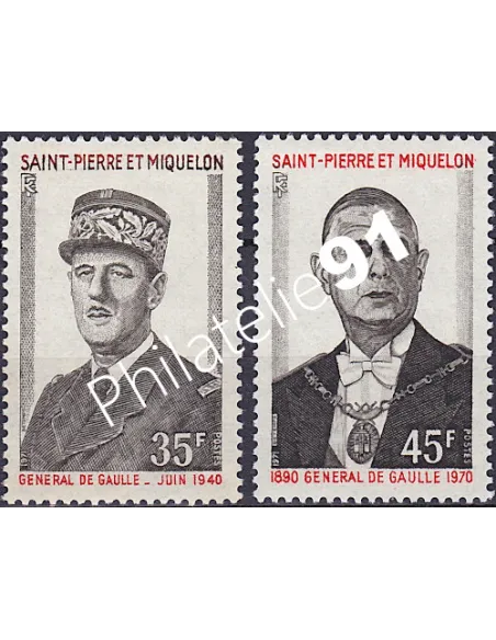 St-Pierre et Miquelon n° 419 à 420,  de Gaulle, Collection dom tom