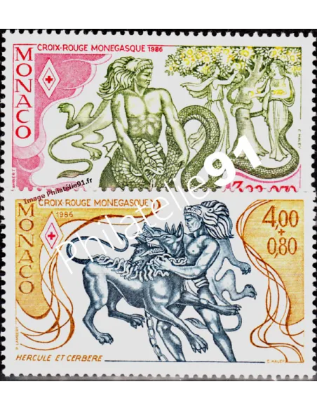 MONACO - n° 1545 à 1546 - Croix-Rouge monégasque - Hercule