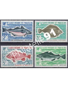 St-Pierre et Miquelon n°421 à 424, Poissons, Collection Timbre dom tom