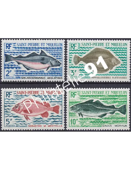 St-Pierre et Miquelon n°421 à 424, Poissons, Collection Timbre dom tom
