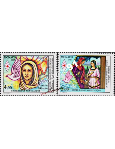 MONACO - n° 1594 à 1595 - Croix-Rouge monégasque - Ste Dévote